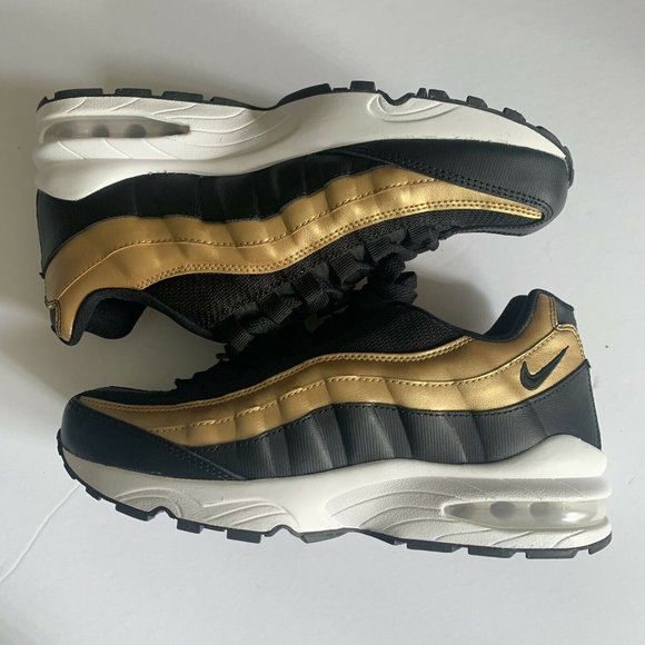Nike Other - Nike Air Max 95 GS OG Black Metallic Gold 90 sz 7Y